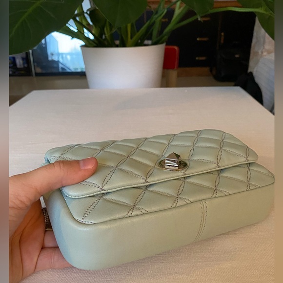 Mint Green Quilted Crossbody Bag - Picture 5 of 8